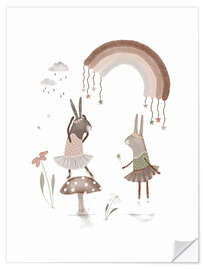 Vinilo para la pared Whimsical Ballerina Bunnies - Urchin Bay
