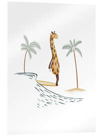 Tableau en verre acrylique Surfer Giraffe - Urchin Bay