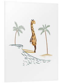Hartschaumbild Surfer Giraffe