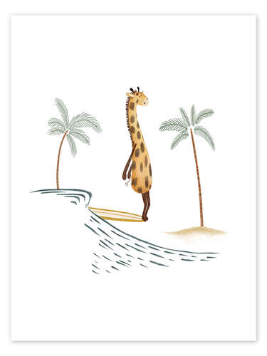Poster Surfer Giraffe