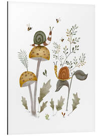 Quadro em alumínio Mushrooms, snails and bees - Urchin Bay