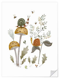 Wall sticker Mushrooms, snails and bees - Urchin Bay