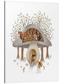 Quadro em alumínio Whimsical Mushroom Library - Urchin Bay
