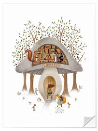 Wall sticker Whimsical Mushroom Library - Urchin Bay