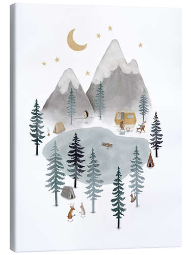 Stampa su tela Camping adventure in the mountains I