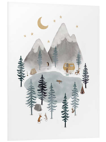 Quadro em PVC Camping adventure in the mountains I