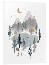 Quadro em PVC Camping adventure in the mountains I