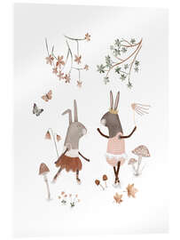 Acrylic print Cute ballerina rabbits - Urchin Bay