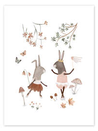 Stampa Cute ballerina rabbits - Urchin Bay