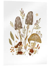 Tableau en verre acrylique Fairies and Mushrooms