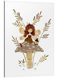 Cuadro de aluminio Fairy reading on mushroom - Urchin Bay