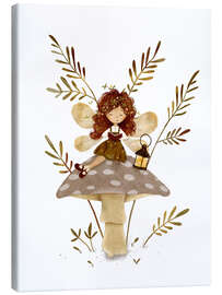 Canvas print Fairy reading on mushroom - Urchin Bay