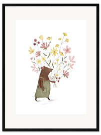 Gerahmter Kunstdruck Bernard mit Wildblumen