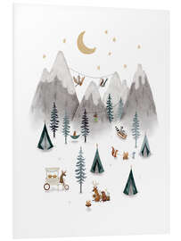 Quadro em PVC Camping Adventure in the Mountains I - Urchin Bay