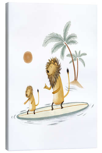 Canvas print Lions Surfing