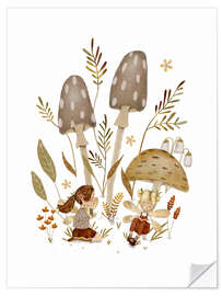 Wandsticker Pilze und Feen