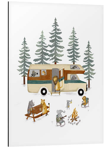 Cuadro de aluminio Retro Motor Home in Forest