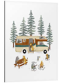 Aluminium print Retro Motor Home in Forest - Urchin Bay