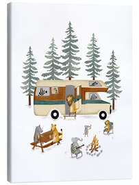 Canvas print Retro Motor Home in Forest - Urchin Bay
