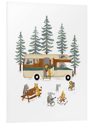 Obraz na PCV Retro Motor Home in Forest
