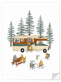 Wall sticker Retro Motor Home in Forest - Urchin Bay
