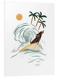 Hartschaumbild Dackel beim Surfen