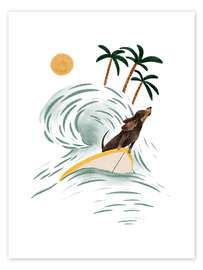 Stampa Dachshund Surfing - Urchin Bay