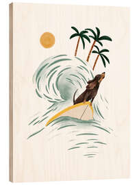 Cuadro de madera Dachshund Surfing - Urchin Bay