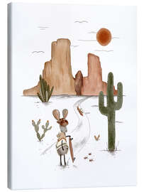 Stampa su tela Jack Rabbit in a boho desert - Urchin Bay
