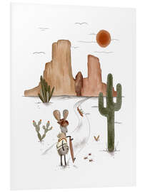 Quadro em PVC Jack Rabbit in a boho desert - Urchin Bay