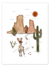 Stampa Jack Rabbit in a boho desert - Urchin Bay