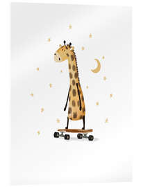 Tableau en verre acrylique Giraffe Skateboarding - Urchin Bay