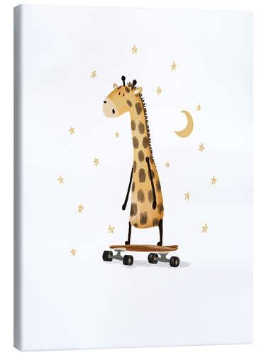 Quadro em tela Giraffe Skateboarding