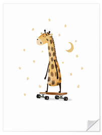Wall sticker Giraffe Skateboarding - Urchin Bay