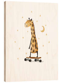 Stampa su legno Giraffe Skateboarding - Urchin Bay