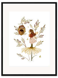 Gerahmter Kunstdruck Kleine Bücherfee