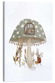Quadro em tela Whimsical Mushroom House