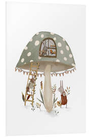 Quadro em PVC Whimsical Mushroom House - Urchin Bay