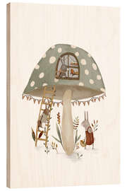 Print på træ Whimsical Mushroom House - Urchin Bay