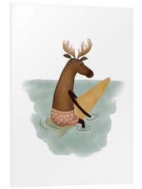 Hartschaumbild Surfer Elch - Urchin Bay