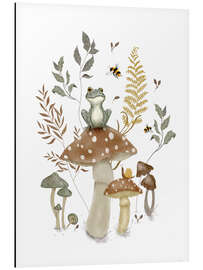 Aluminium print Frog and mushrooms - Urchin Bay