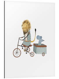Alubild Radfahren mit Löwe und Maus - Urchin Bay