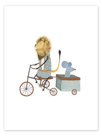 Stampa Bicycle trailer with lion and mouse - Urchin Bay