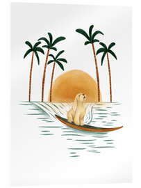 Tableau en verre acrylique Surfing Dog I - Urchin Bay