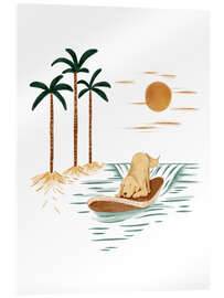 Tableau en verre acrylique Surfing Dog II - Urchin Bay