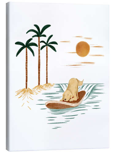 Canvas print Surfing Dog II