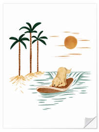 Wandsticker Surfer Hund II - Urchin Bay