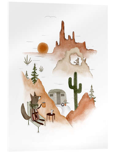 Acrylglas print Desert Coyote Coffee