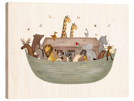 Wood print All Aboard for Noah's Ark - Urchin Bay