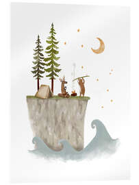 Acrylglasbild Wildcamping an der Küste